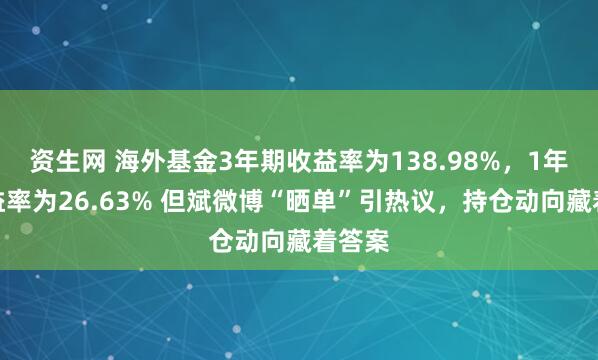 资生网 海外基金3年期收益率为138.98%，1年期收益率为26.63% 但斌微博“晒单”引热议，持仓动向藏着答案